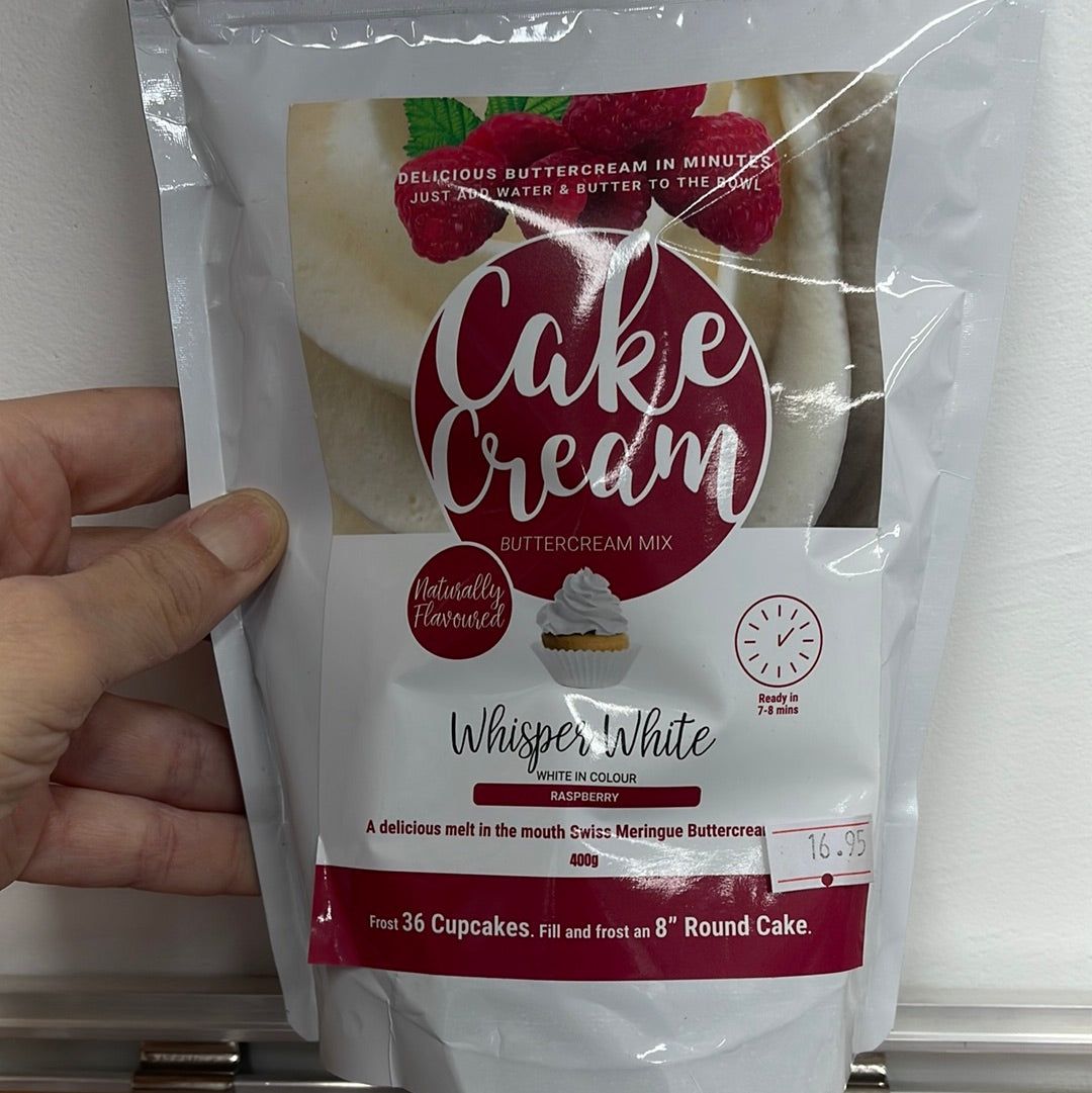 Cake Cream Whisper White in Raspberry Flavour 400g