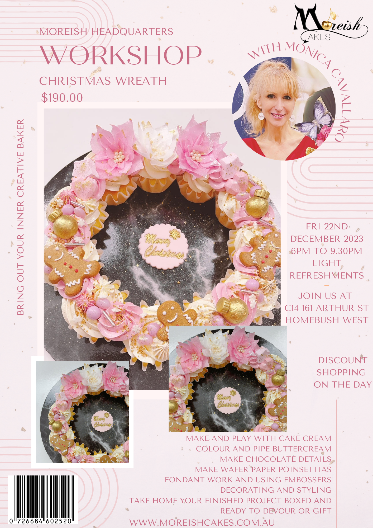 Cuppy Christmas Wreath Workshop with Monica Cavallaro - Homebush Sydney