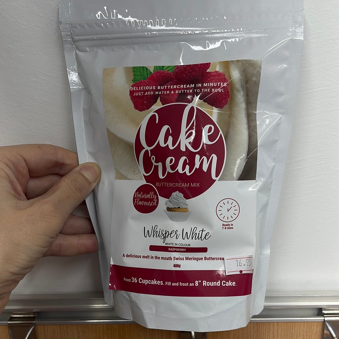 Cake Cream Whisper White in Raspberry Flavour 400g