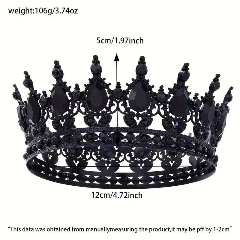Black Diamante Crown Tiara Cake Topper - Drama to the max!