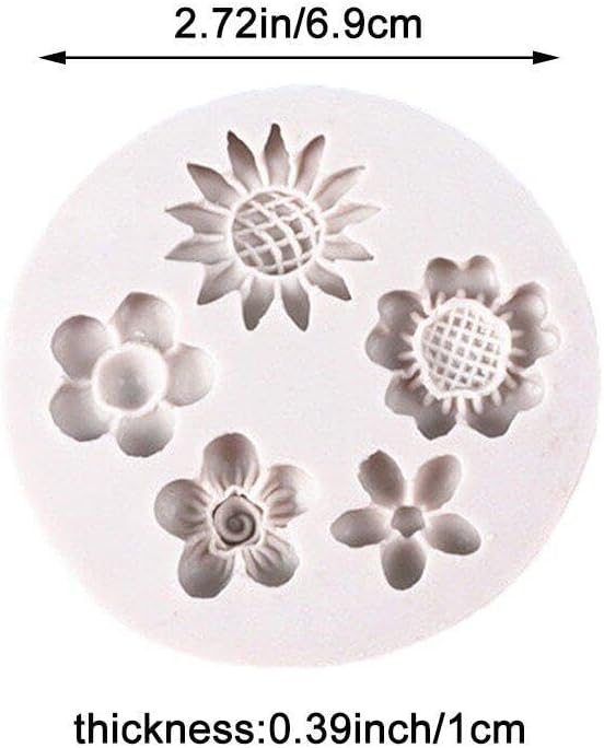 5 Different Flowers Silicone Mold