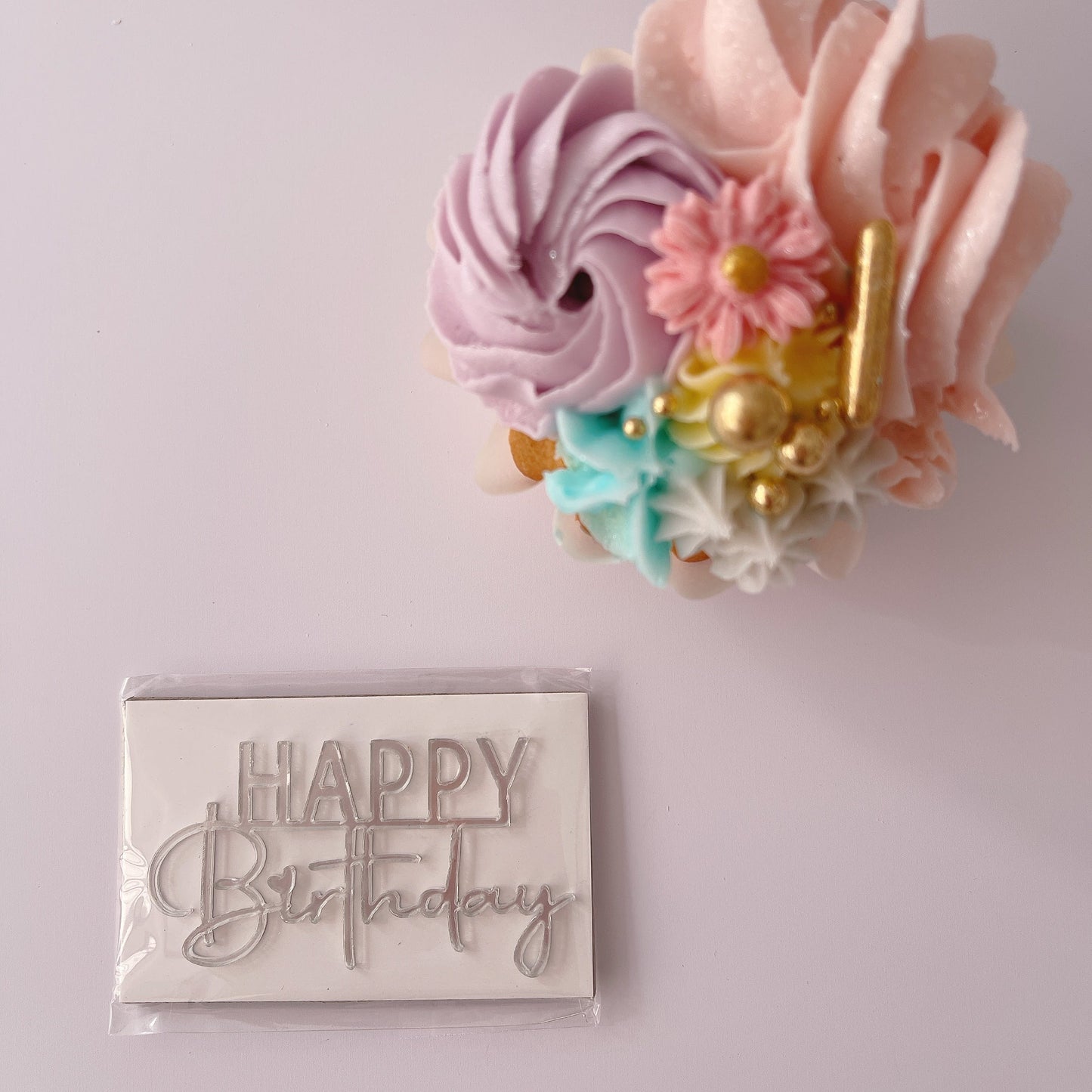 Happy Birthday Acrylic Cupcake or Bento Topper - Various Colours