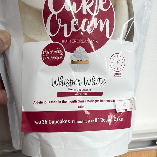 Cake Cream Whisper White in Raspberry Flavour 400g