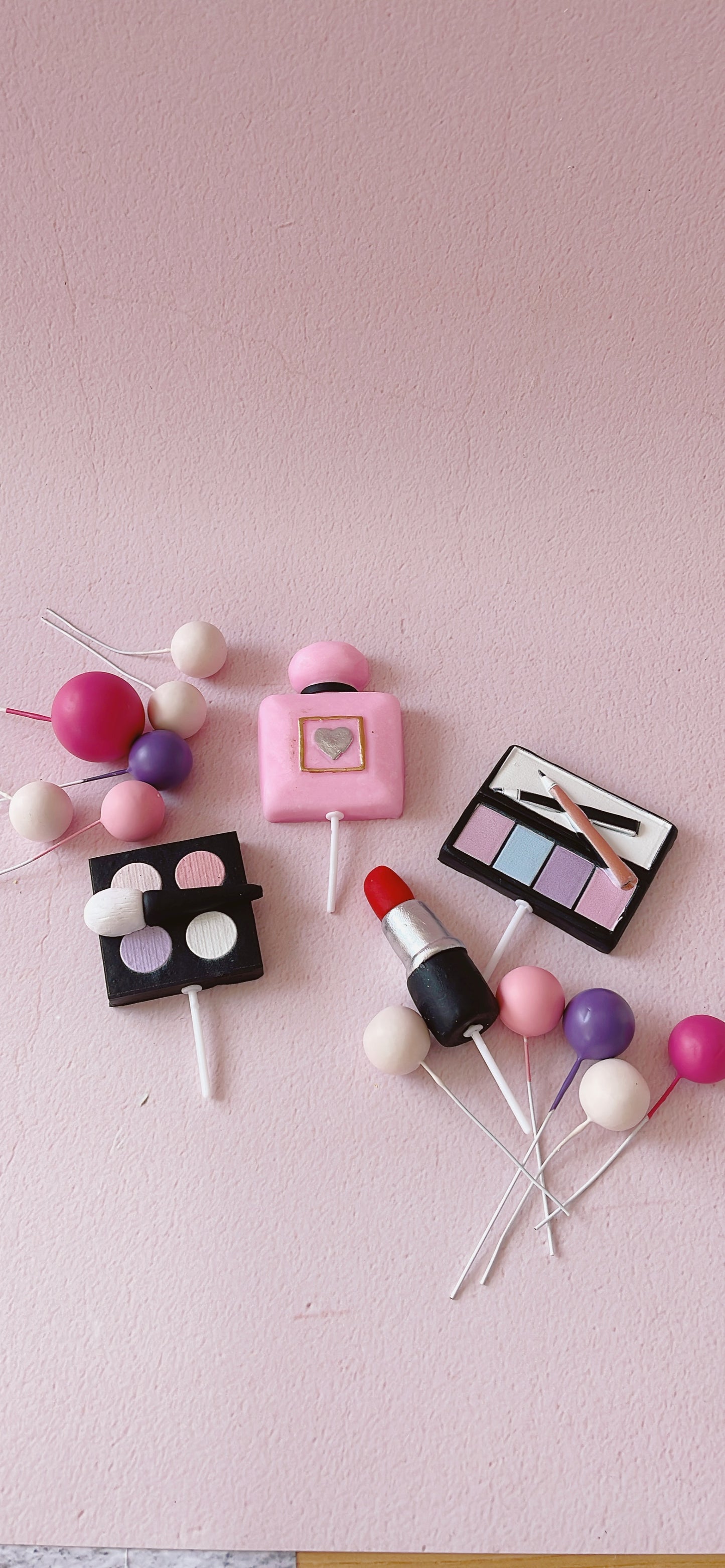 Make up Cake Topper Decorations Set - 8 Pieces