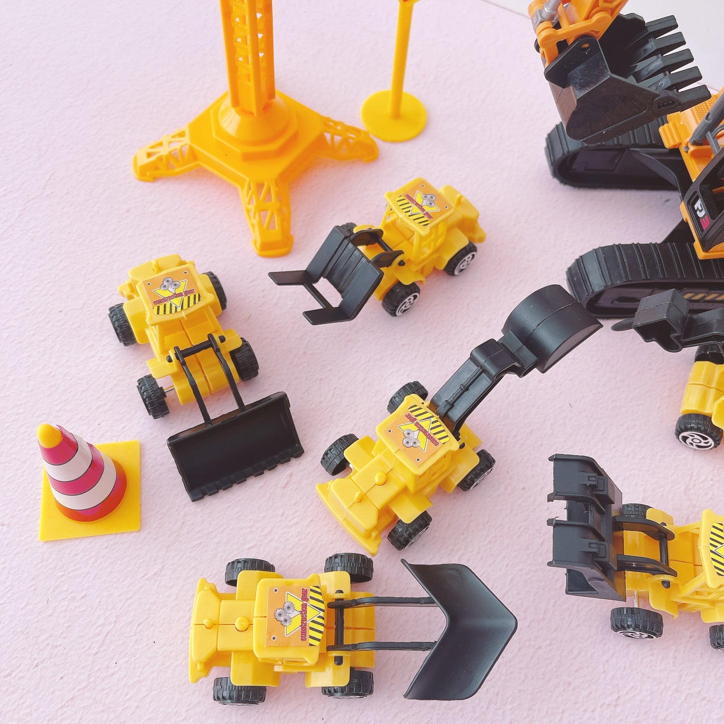 Construction Site Cake Topper Decorations Set - 13 Pieces