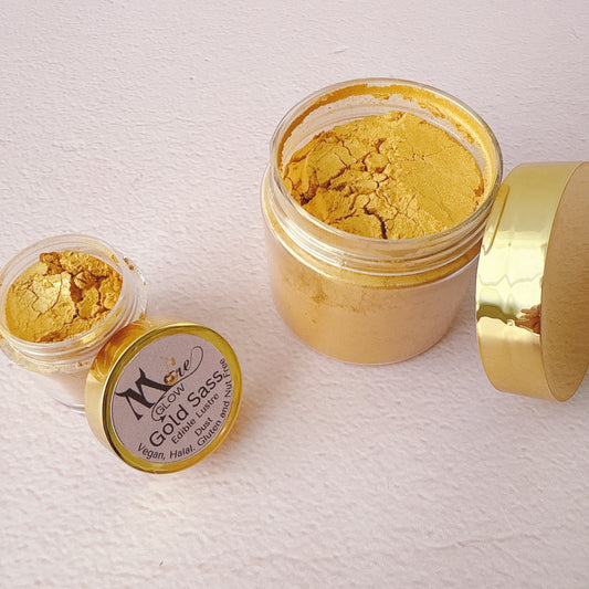 More Glow Gold Sass Edible Lustre Dust - Various Sizes
