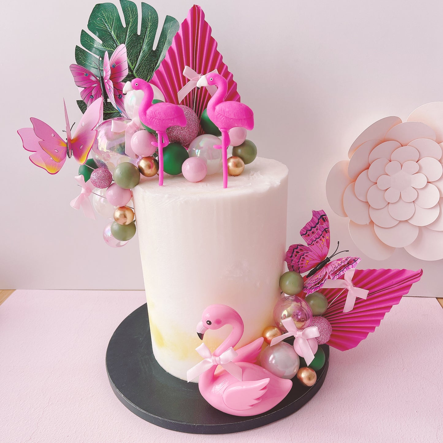 Flamingo Tropical Cake Topper Decorations Set - 41 Pieces