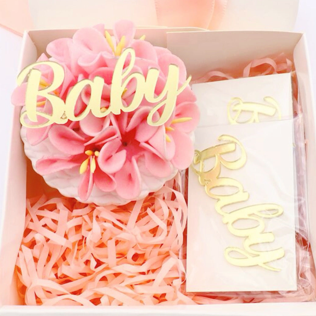 Baby Acrylic Cupcake or Bento Topper - Various Colours