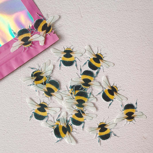 Edible Wafer Paper Bumble Bees - Precut packs of 18 - Medium