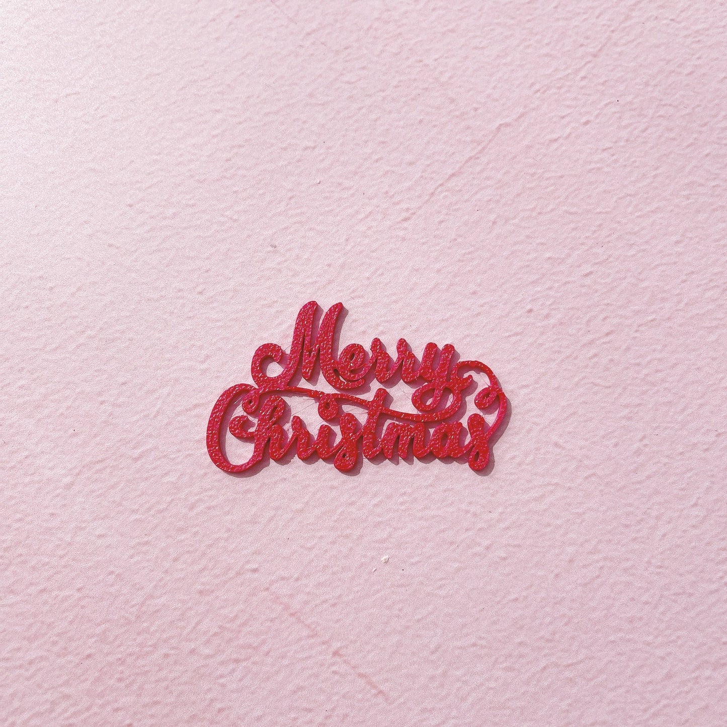 Merry Christmas Cupcake Toppers - Red - 5.5cm - Pack of 6