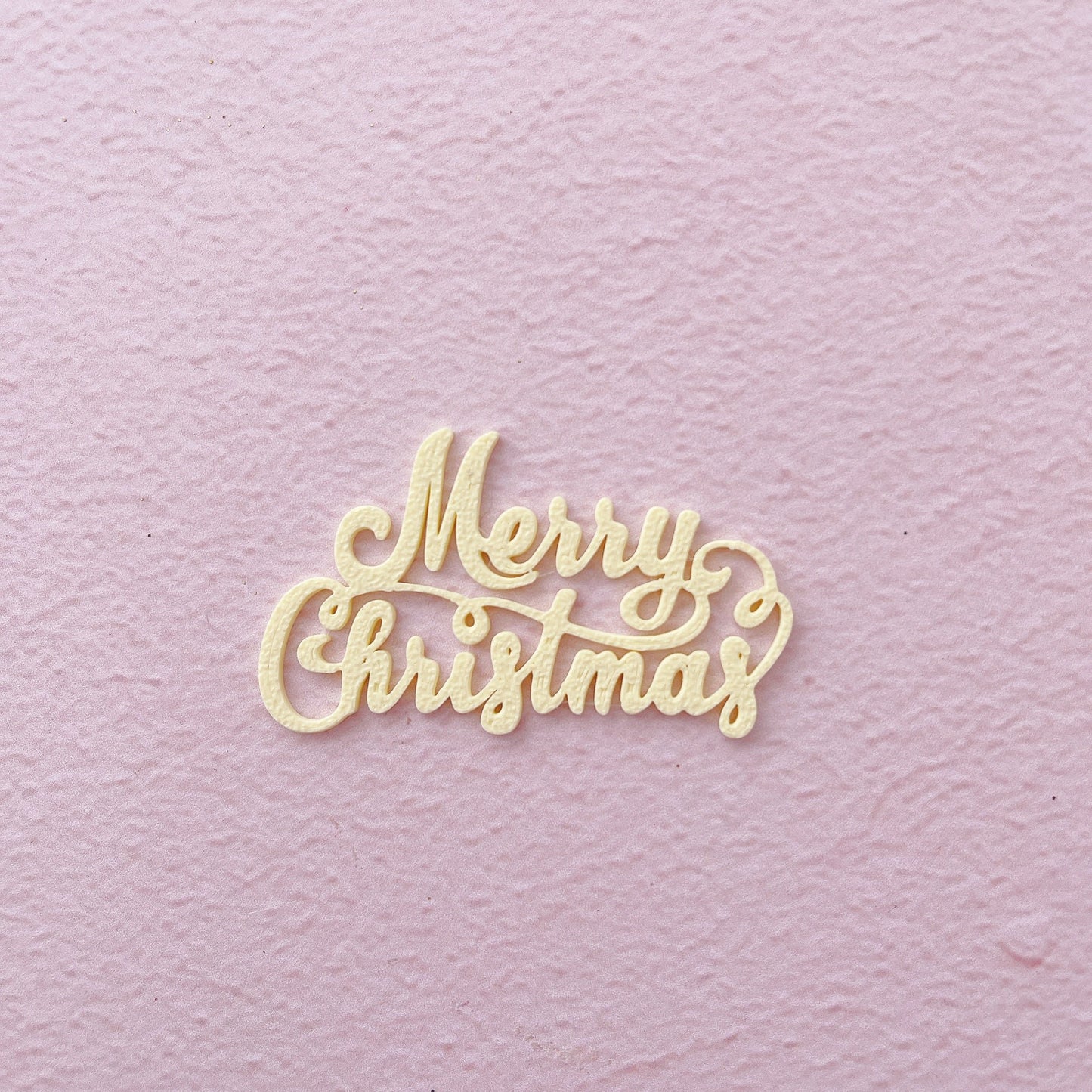 Merry Christmas Cupcake Toppers - Pastel Yellow - 5.5cm - Pack of 6