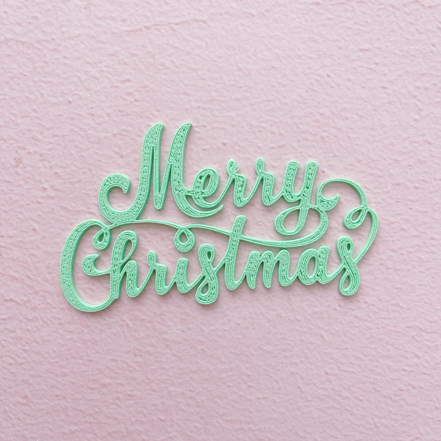 Merry Christmas Topper/Fropper - Pastel Mint Green - 9cm