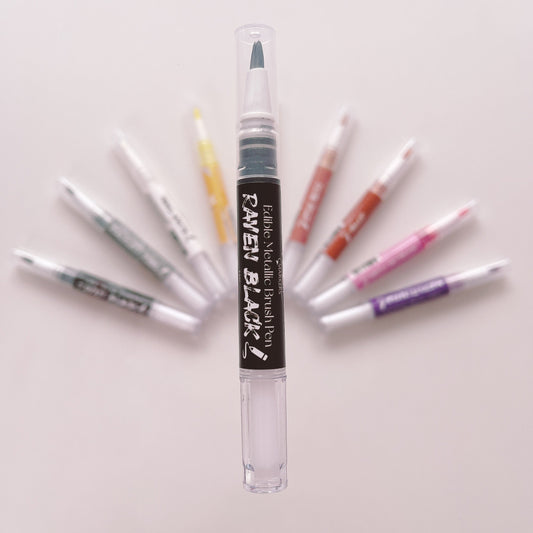 More Brush Pen - Metallic Black Raven - Edible Pens