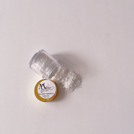 More Glow Pearl Silver Twinkle Edible Lustre Sparkle Dust - Various Sizes