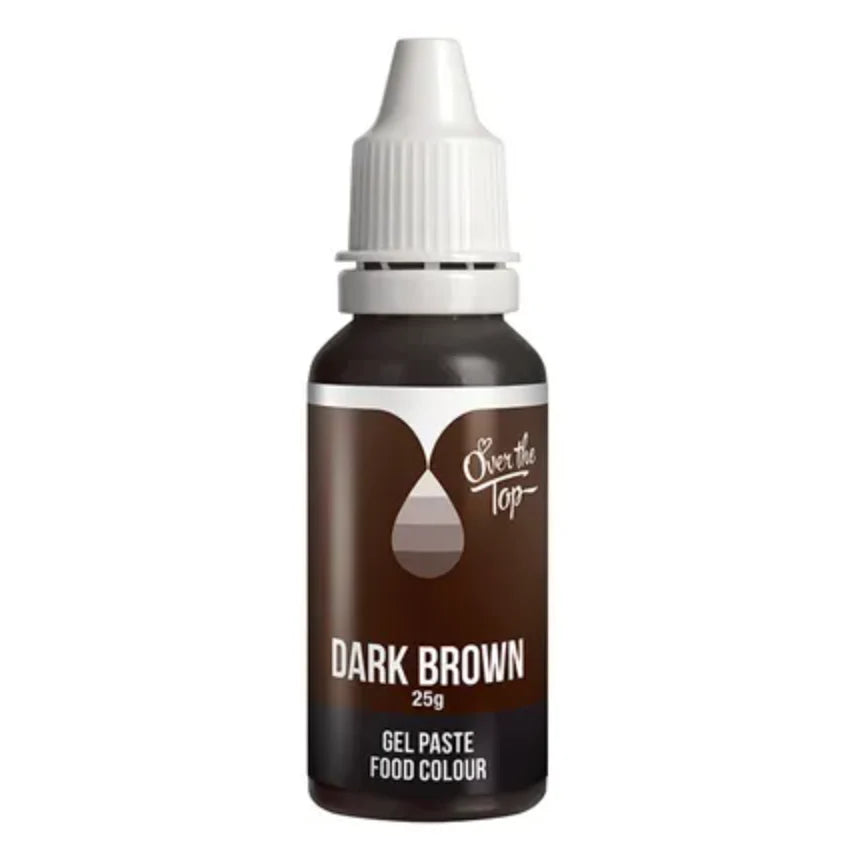 Over the Top Food Gel Colour - Dark Brown Chocolate 25g