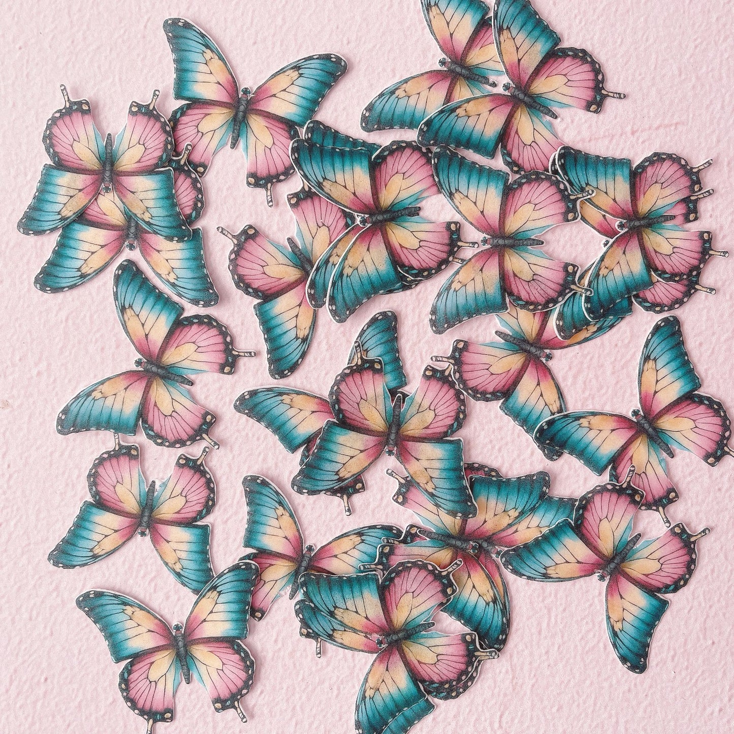Mini Edible Wafer Paper Butterflies Rosies - Pack of 36 - 2.5cm wide