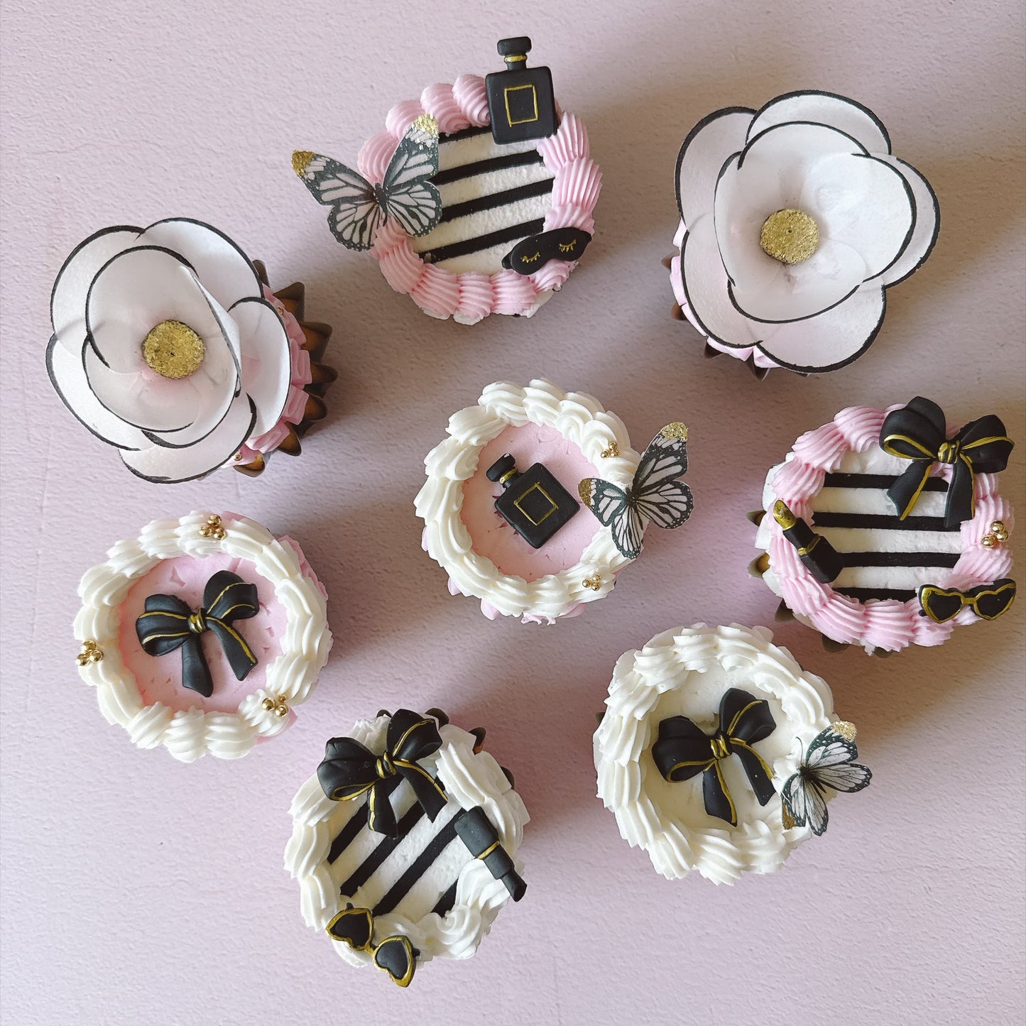 Edible Wafer Paper Butterflies Coco Black and White - Pack of 24