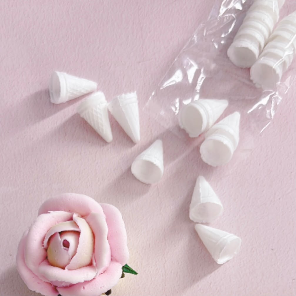 More Wafer Waffle Cones for Edible Buttercream Rose Buds - Pack of 40