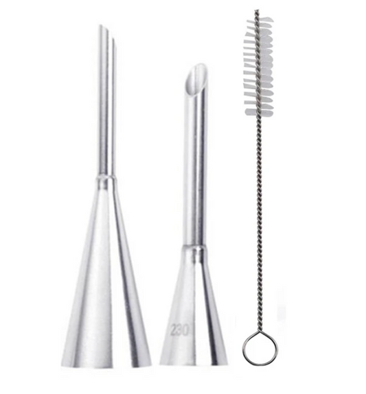 3 Piece Cream/Jam Piping Nozzle Tip for Choux and Donuts