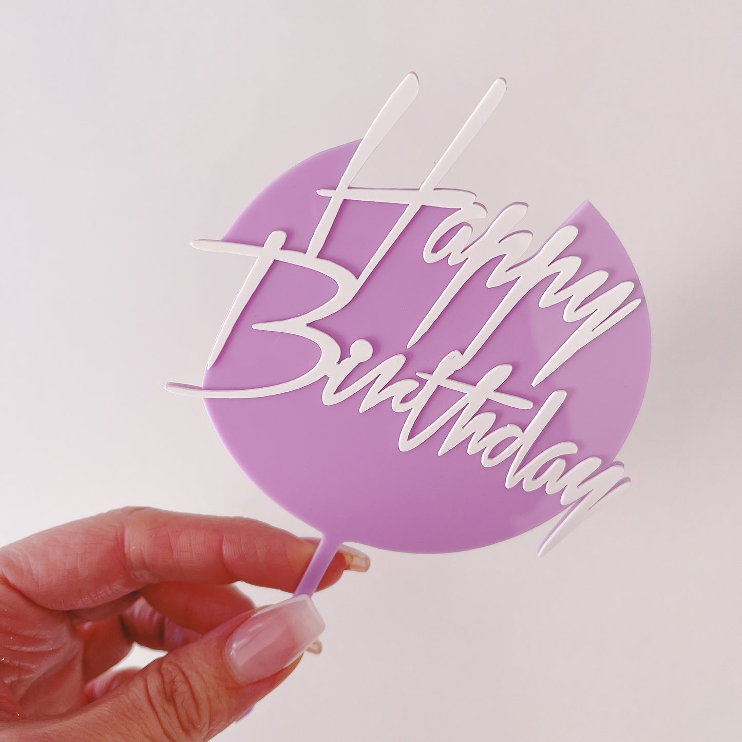 Acrylic Happy Birthday Topper Double Layer Various Colous