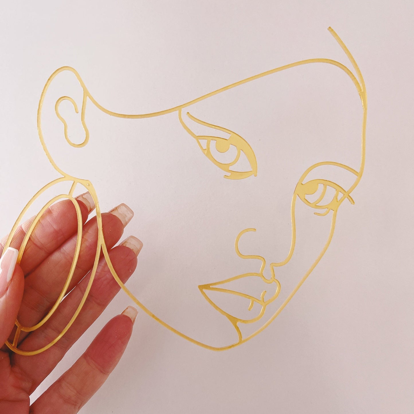 Abstract Gold Acrylic Lady Face Fropper