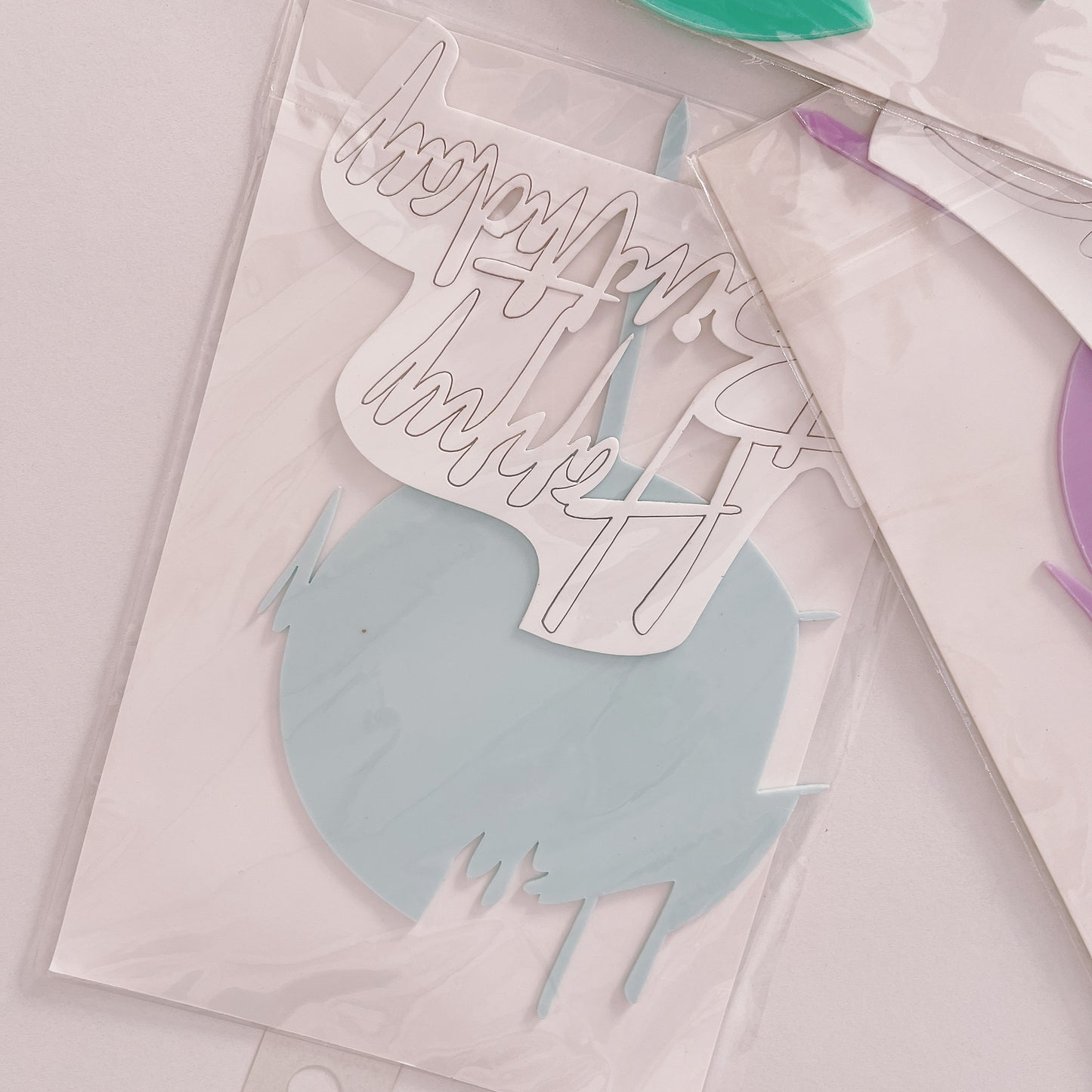 Acrylic Happy Birthday Topper Double Layer Various Colous