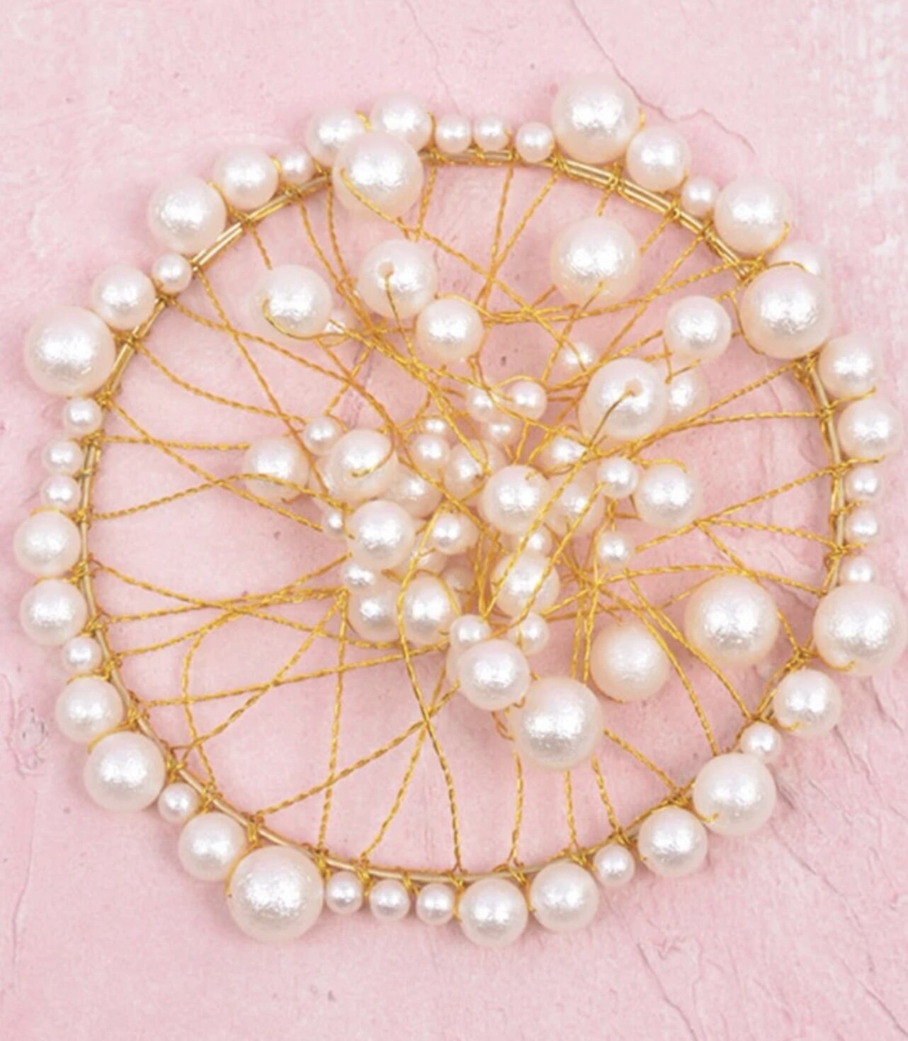 Pearl Gold Crown Cake Topper