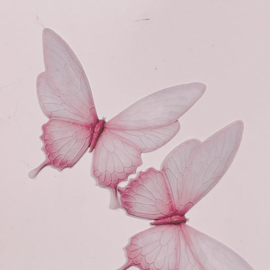 Moreish Signature Range Giant Wafer Paper Butterflies in Pretty In Pink - Set of 2
