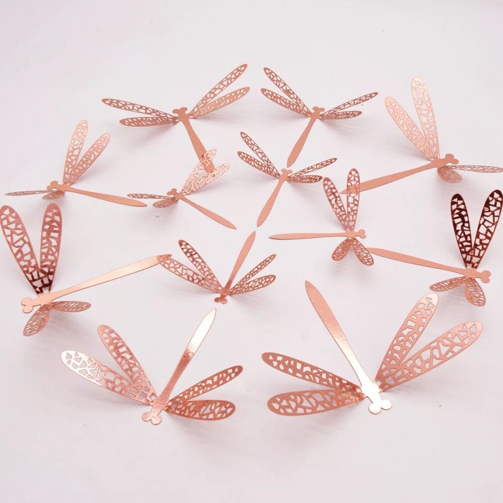 More Decorative Card Dragonflies pack of 12 Various Colours