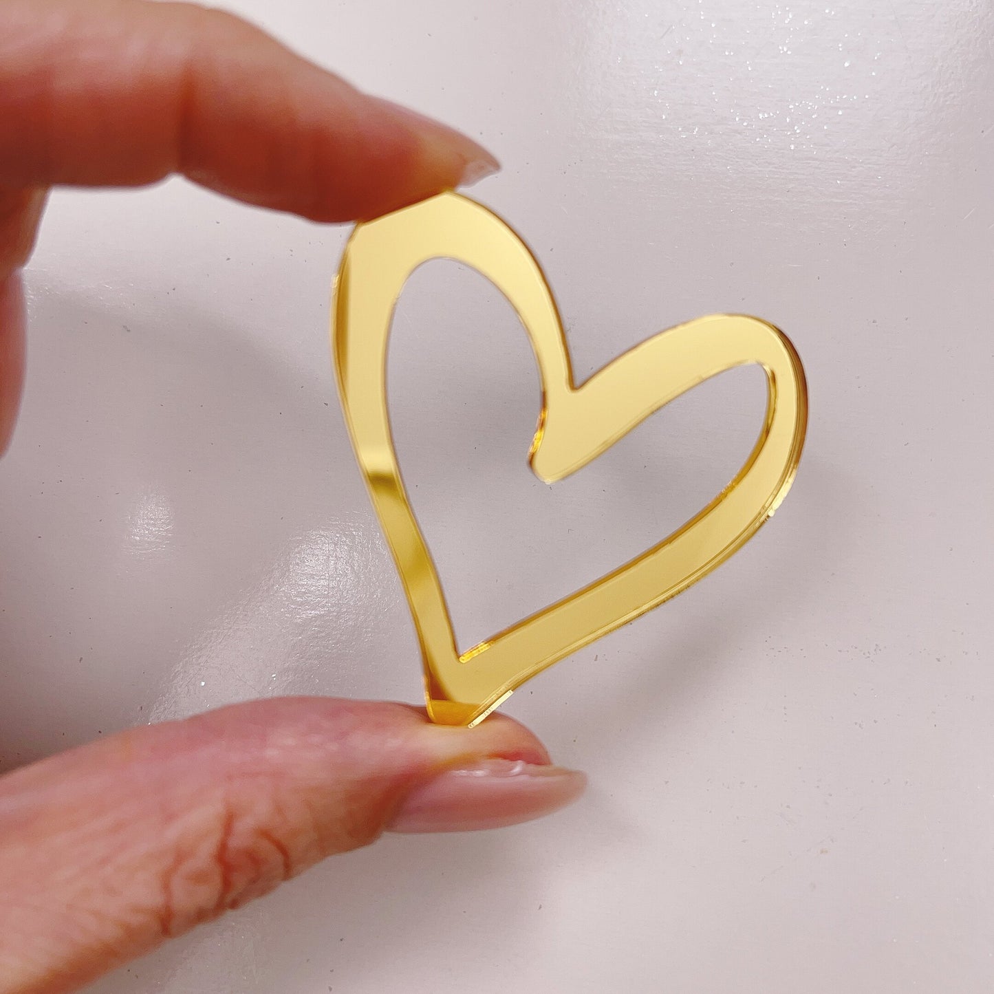 More Charms Acrylic Hearts in Gold or Silver