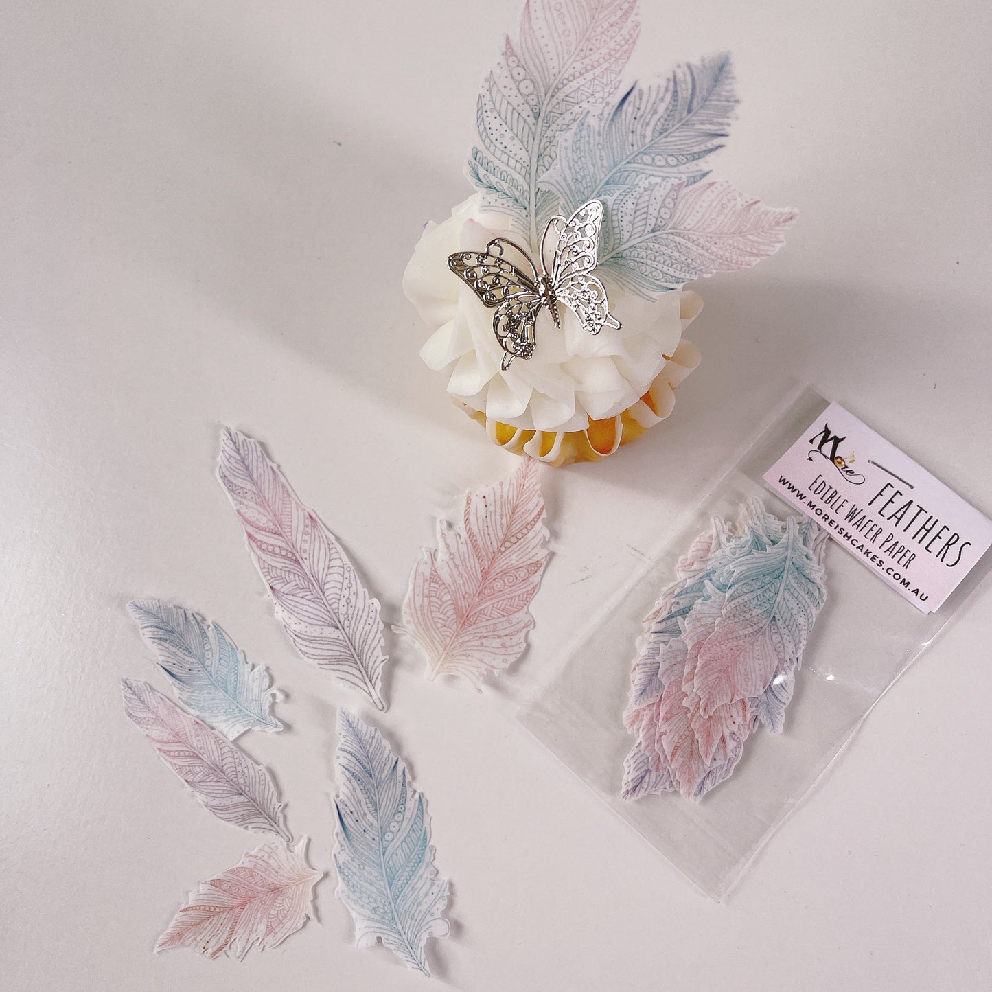 More Wafer Feathers - Pastel Boho - Pack of 15 - Various Sizes
