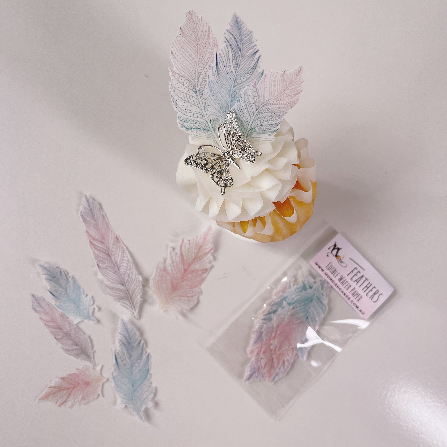 More Wafer Feathers - Pastel Boho - Pack of 24 - Various Sizes