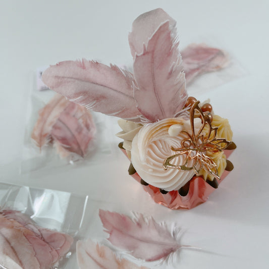 More Wafer Feathers - Blush - Pack of 15 - Various Sizes/Styles