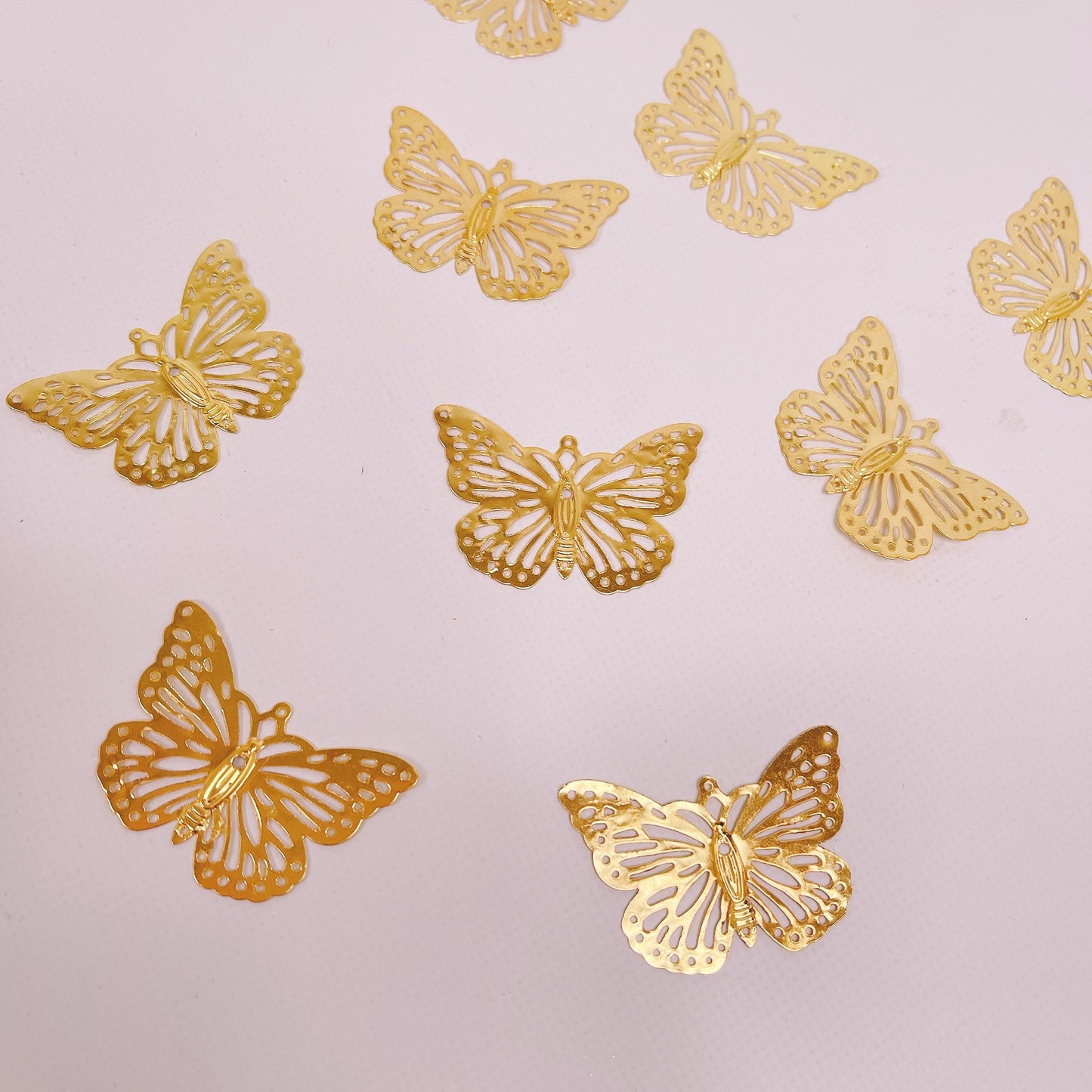 More Decos Sweet Butterflies 2.6cm x 3.8cm35mm Gold, Satin Gold or Silver Wing Span Pack of 10