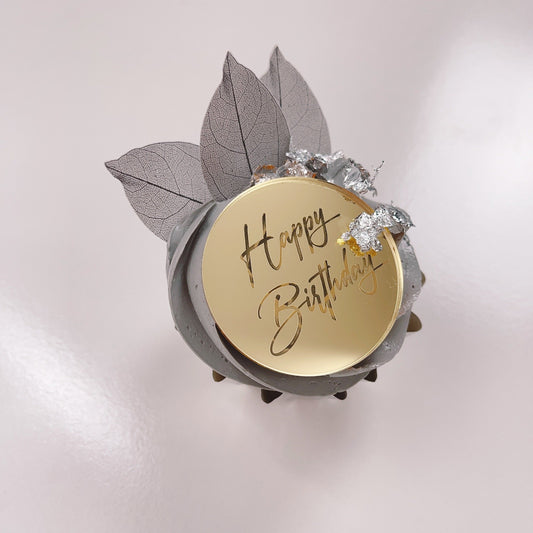 More Charms - Happy Birthday - Round - Script - Pack of 6 - Various Colours