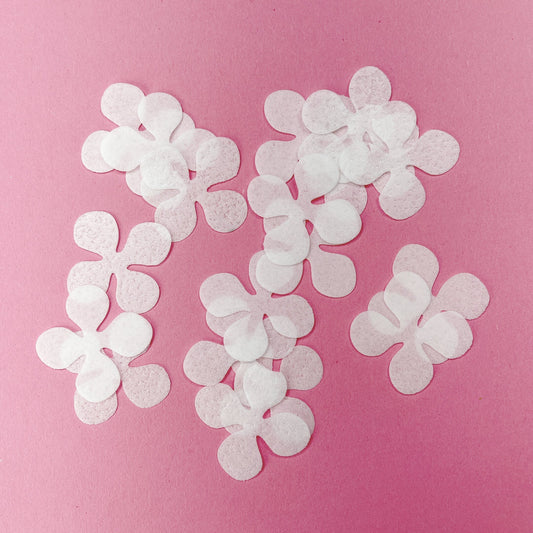 Wafer Paper Hydrangea Plain Flowers 24 PreCut Edible