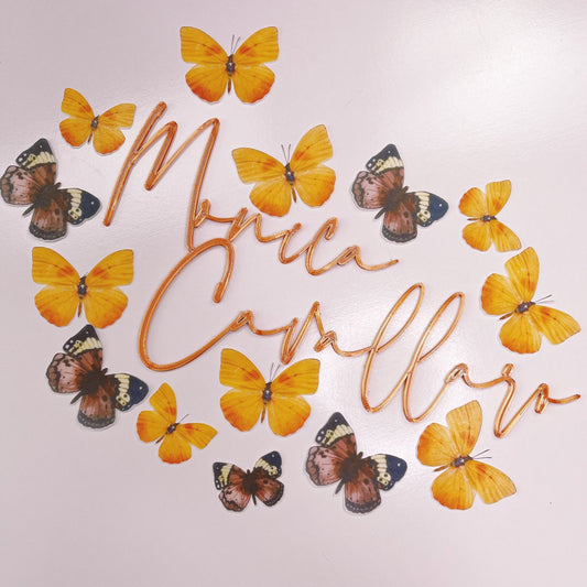 Wafer Paper Butterflies Saffron - 24 PreCut Edible