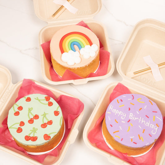 Loyal Cake On The Go - Compostable Bento Boxes - Size: 15 x 15 x 7.5cm