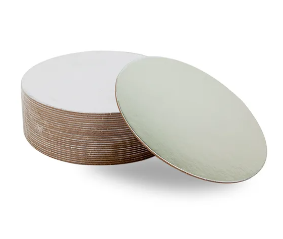 Silver 2.5mm Thick Cardboard Cake Boards Round - Various Sizes