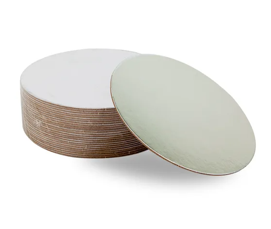 Silver 2.5mm Thick Cardboard Cake Boards Round - Various Sizes