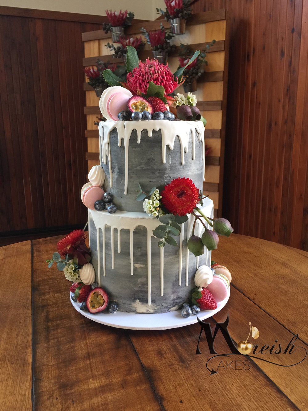Married At First Sight - Season 5 - 2018 - Monochrome Drip Cake with Flowers and Fruit