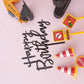 Digger Construction Site Cake Topper Decorations Set - 7 Pieces