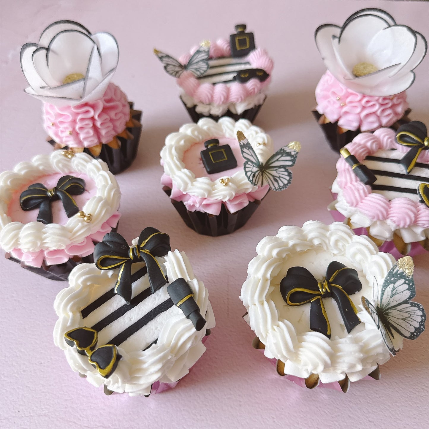 Edible Wafer Paper Butterflies Coco Black and White - Pack of 24