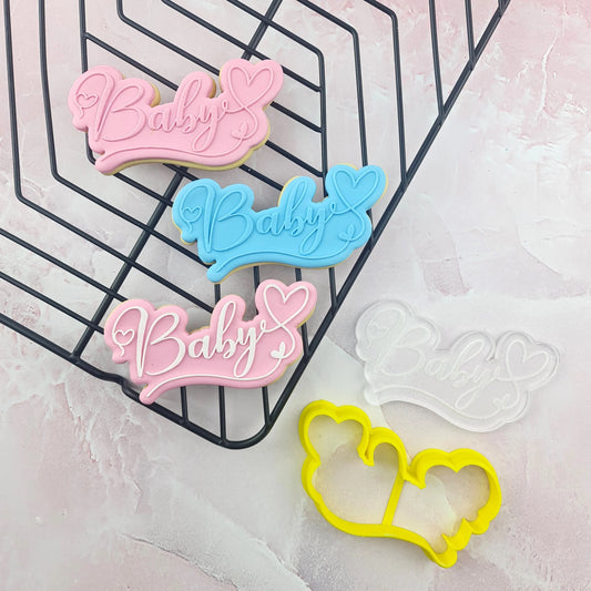 Baby Hearts Text Debosser & Cutter Set