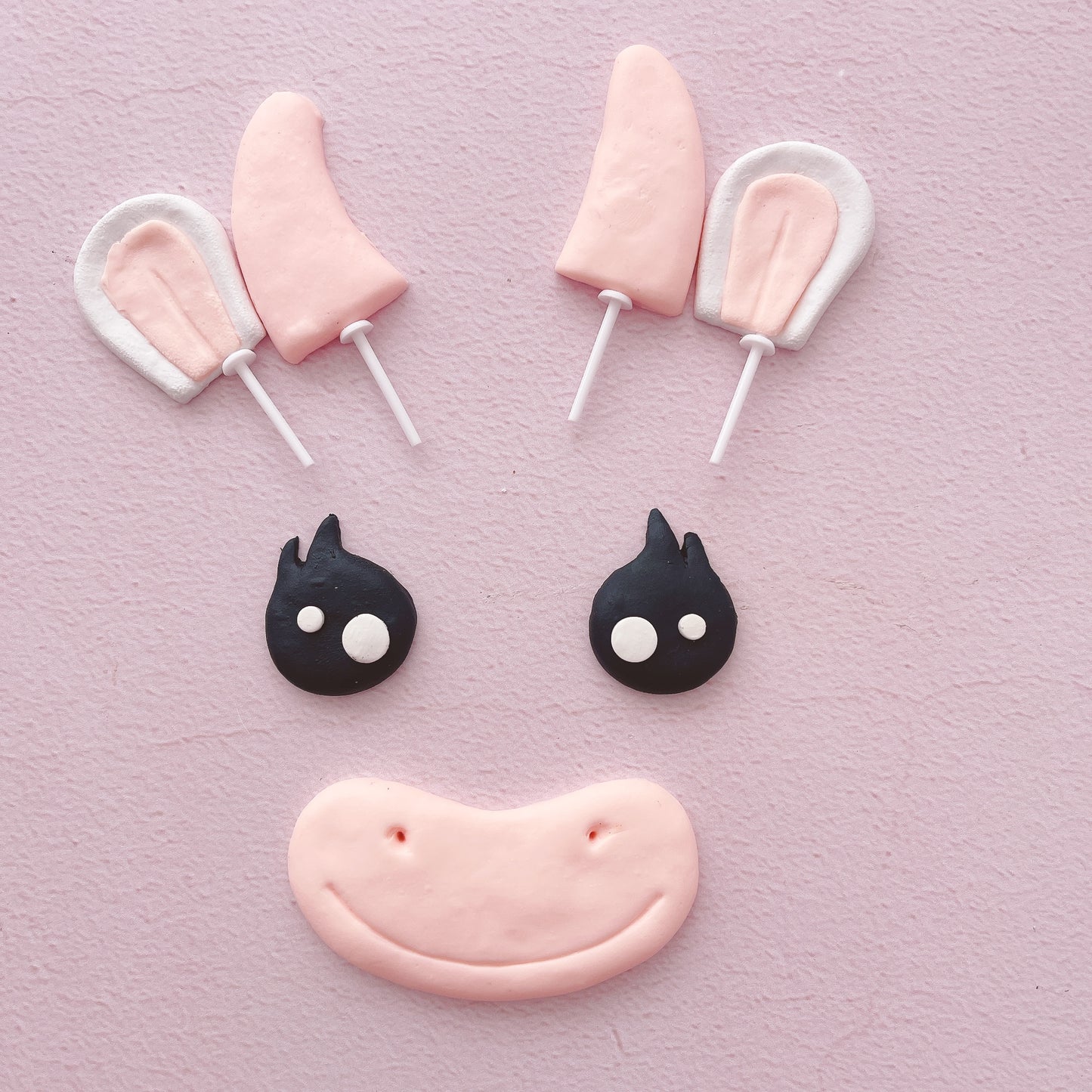 Cute Cow Kit Cake Topper Set  of 8 Pieces