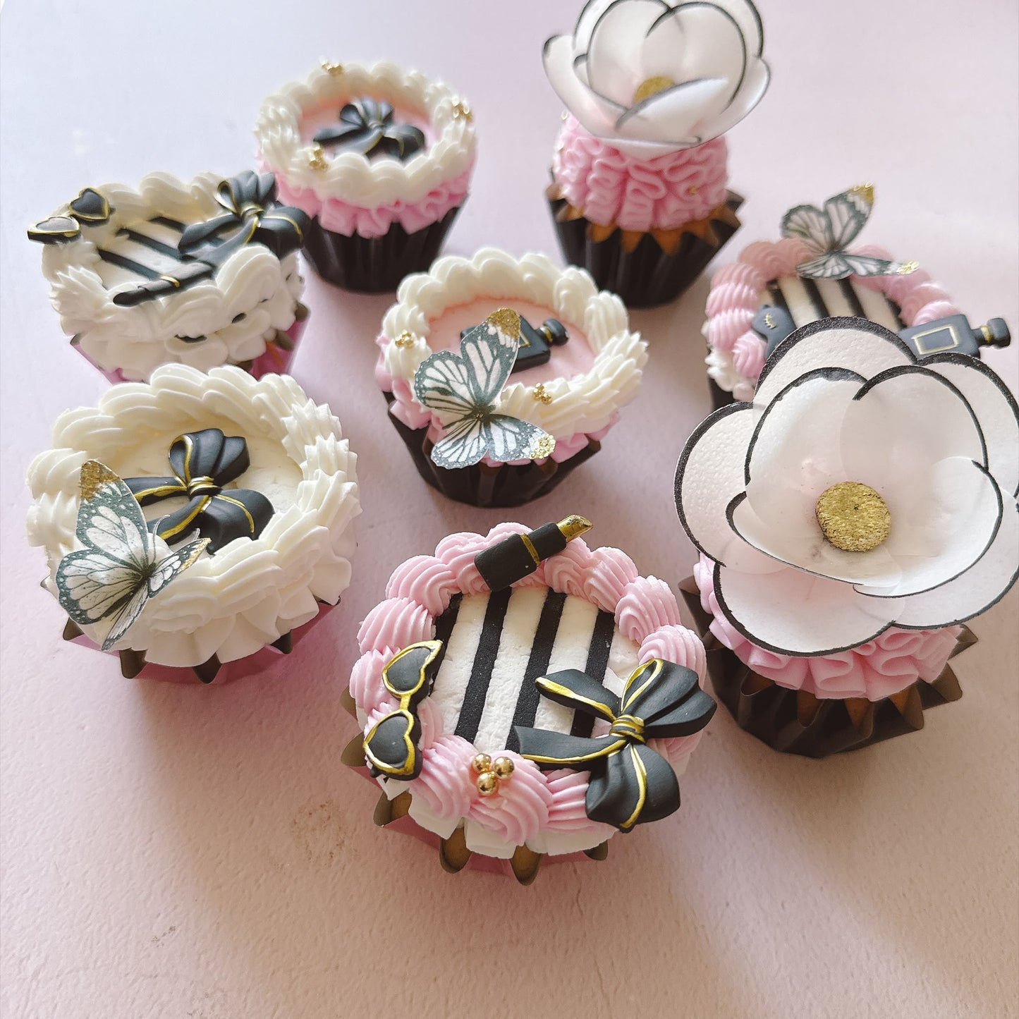 Edible Wafer Paper Butterflies Coco Black and White - Pack of 24