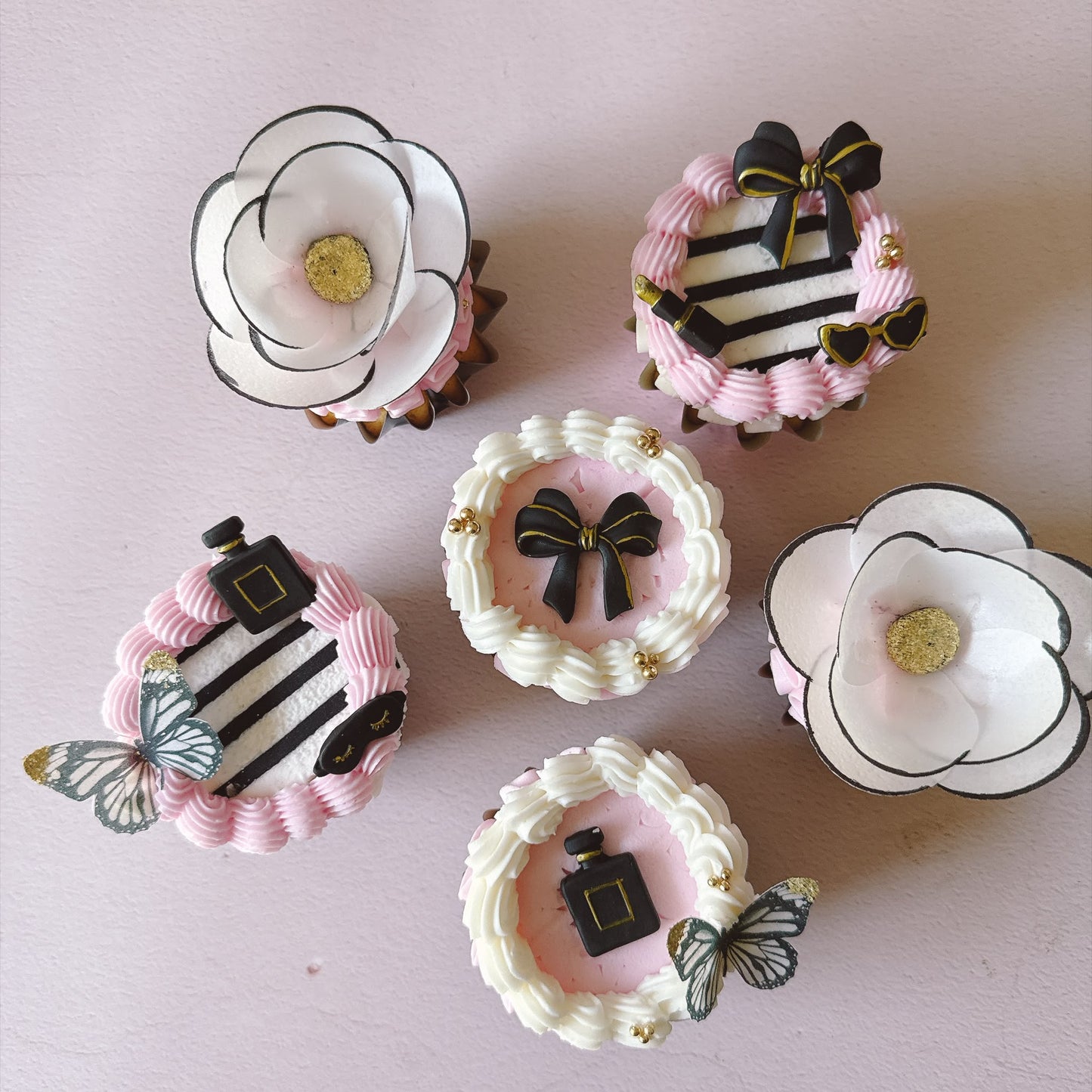 Edible Wafer Paper Butterflies Coco Black and White - Pack of 24