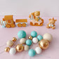 Teddy Bear and Rocking Horse Baby Cake Topper Decorations Set - 32 Pieces