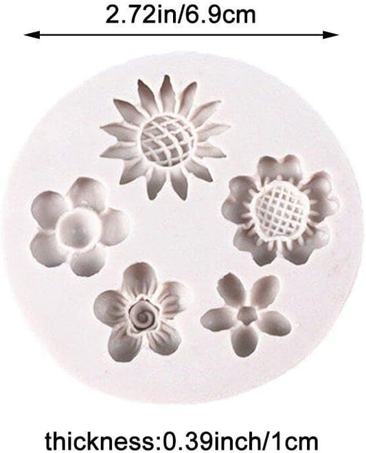 5 Different Flowers Silicone Mold
