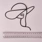 Black Abstract Acrylic Lady with lips and Hat Fropper